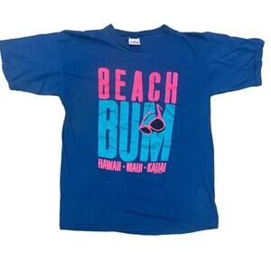 Vintage Beach Bum Hawaii Puff Print Single Stitch Men's XL